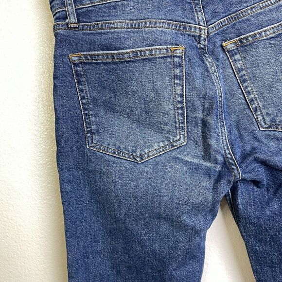 Anine Bing Enzo Jeans 27 Womens Slim Straight Distressed Raw Hem Split Cotton - Picture 10 of 14